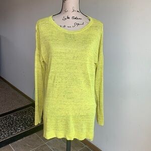 Eileen Fisher Tunic Crew Neck Linen Yellow XS